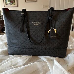 Guess Black Patterned Handbag